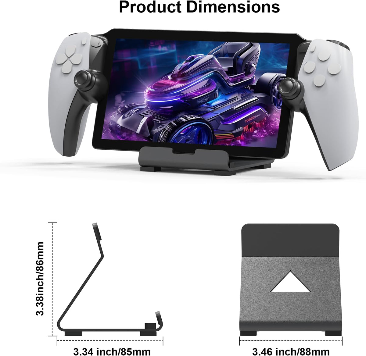 Stand Base Compatible with Rog Ally X/PS5 Portal,Frosted Aluminum Alloy Playstand with Anti-Slip Holder for PlayStation Portal Handheld Console,Switch,Rog Alloy-Black - Image 3