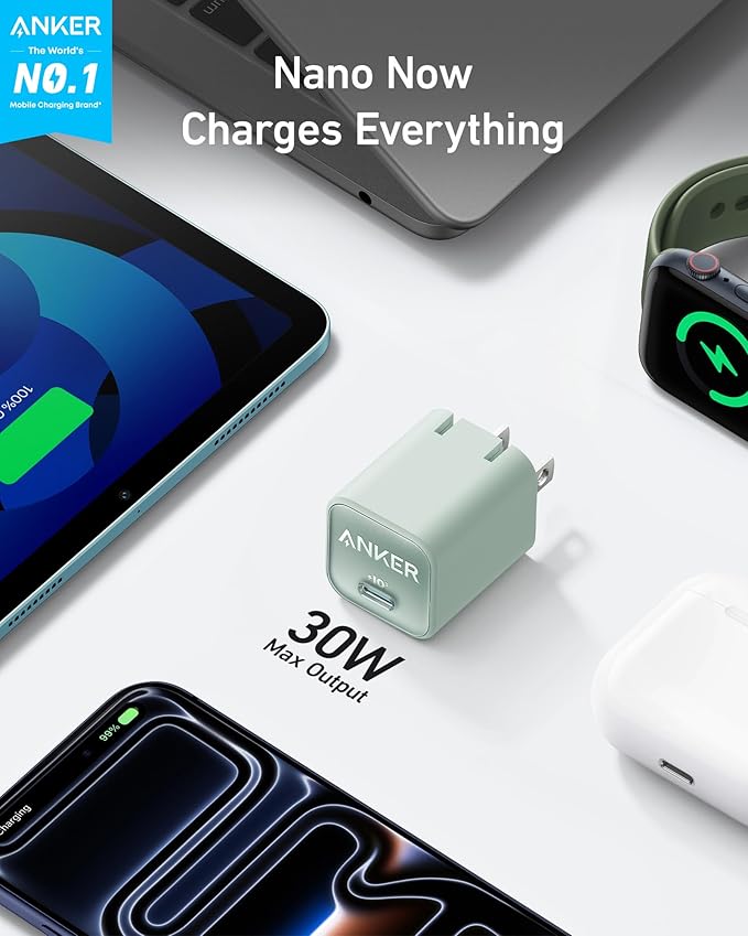 Anker Nano Phone Charger, 30W Portble and Foldable USB C GaN Charger | For iPhone 17/17 Plus/17 Pro Max/16/16 Plus/16 Pro Max/15 Pro Max, Galaxy, iPad, and MagSafe-Compatible Accessories - Image 2