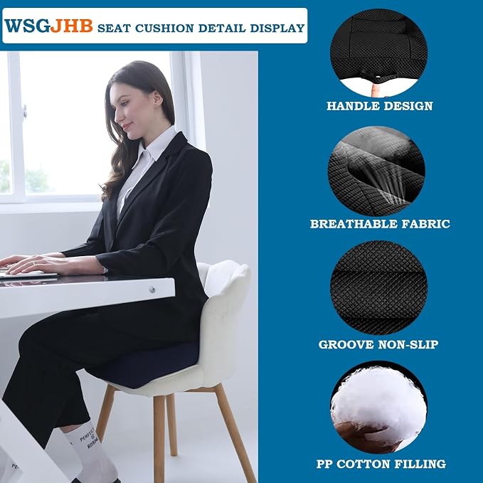 WSGJHB Comfort Seat Cushion Pillow for Office Chair/Car Chair Cushions | Car Booster Seat Cushion, Butt, Tailbone, Back, Coccyx, Short People Adult Booster Chair Cushions Relief Pad - Image 9
