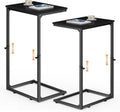 C Shaped End Tables Set of 2, 33.2'' Tall C Table Adjustable Height Side Table, Small Side Table for Small Spaces, Slide Under Couch Table for Sofa, Tv Tray for Living Room, Black by Vagusicc