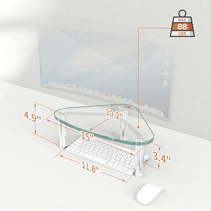 Hemudu 2 Pack Computer Monitor Riser | Triangle Desktop Universal Corner Stand for Computer Monitor & Laptop HD01T-203 - Image 6