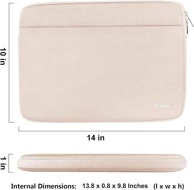 Laptop Sleeve Case 14 inch, Shockproof Protective Notebook Cover Bag with Accessory Pocket, Durable Carrying Laptop Case Compatible for MacBook HP Lenovo Dell Asus Acer, Light Pink - Image 3