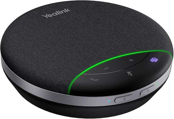 Yealink SP92 Conference Speaker and Microphone with AI Noise Cancellation, 20H Call Time, 13ft Pick-up, 360 Omni Mic 50mm Full-Duplex Speaker, Bluetooth 5.3 USB Speakerphone for Teams by RedefineYourWorkplace