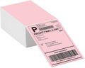 4"x6" Pink Direct Thermal Labels, 500 Fanfold Shipping & Address Label Paper, Self-Adhesive Stickers for Thermal Printer, 1 Stack by LuckyGuard