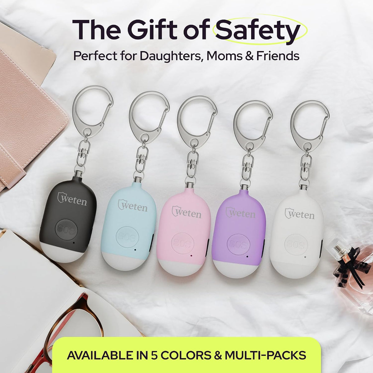 Personal Alarm Keychain for Women Self Defense, 130dB Loud Siren, 2 Pack - Image 7