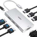 USB C Docking Station Dual Monitor for HP,Laptop Docking Station 3 Monitors by HODO
