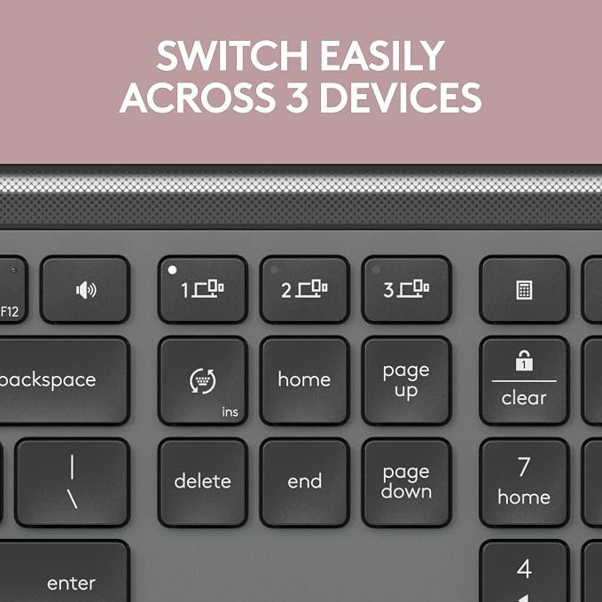 Logitech MK955 Signature Slim Wireless Keyboard Mouse Combo | For larger hands, quiet typing and clicking, switch across three devices, Bluetooth, Multi-OS, for Windows and Mac - Image 7
