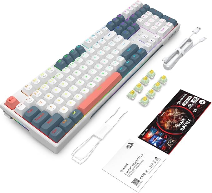 Redragon K668 PRO Wireless 108-Key Gasket RGB Gaming Keyboard, 4 Hotkeys | Extra Shortcut Keys, 0-Delay Tri-Mode, Cushioned Noise Dampening for Creamy Thocky Sound, Unfaded PBT Keycaps, PRO Software - Image 6
