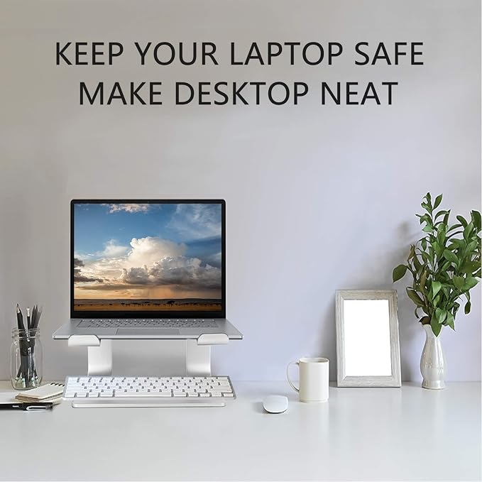 Laptop Stand for Desk, Silver, Up to 15.6" Laptop | Ergonomic Computer Stand Riser Holder for MacBook Air Pro, Dell, HP, Lenovo, Samsung, Alienware - Image 6