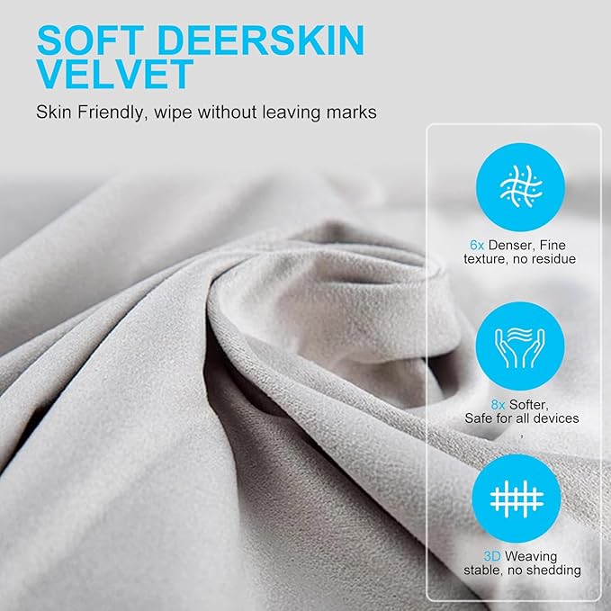 2 Pack Microfiber Liner Cleaning Cloth Screen Keyboard Imprint Protection for MacBook Neo/Pro/AIR 13" 14" (2018-2026), Compatible MacBook Neo 13/MacBook Air 13 M4 M3 M2 M1/MacBook Pro 14 (M5- M1) - Image 7
