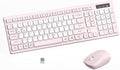 Wireless Keyboard and Mouse Combo Silent for Office and Home(Pink-B) | 2.4G Full Size Silent Cordless Keyboard with Tilt Legs,3-Level DPI Quiet Mouse,for Windows/Mac OS/Desktop/Laptop/PC by RECCAZR