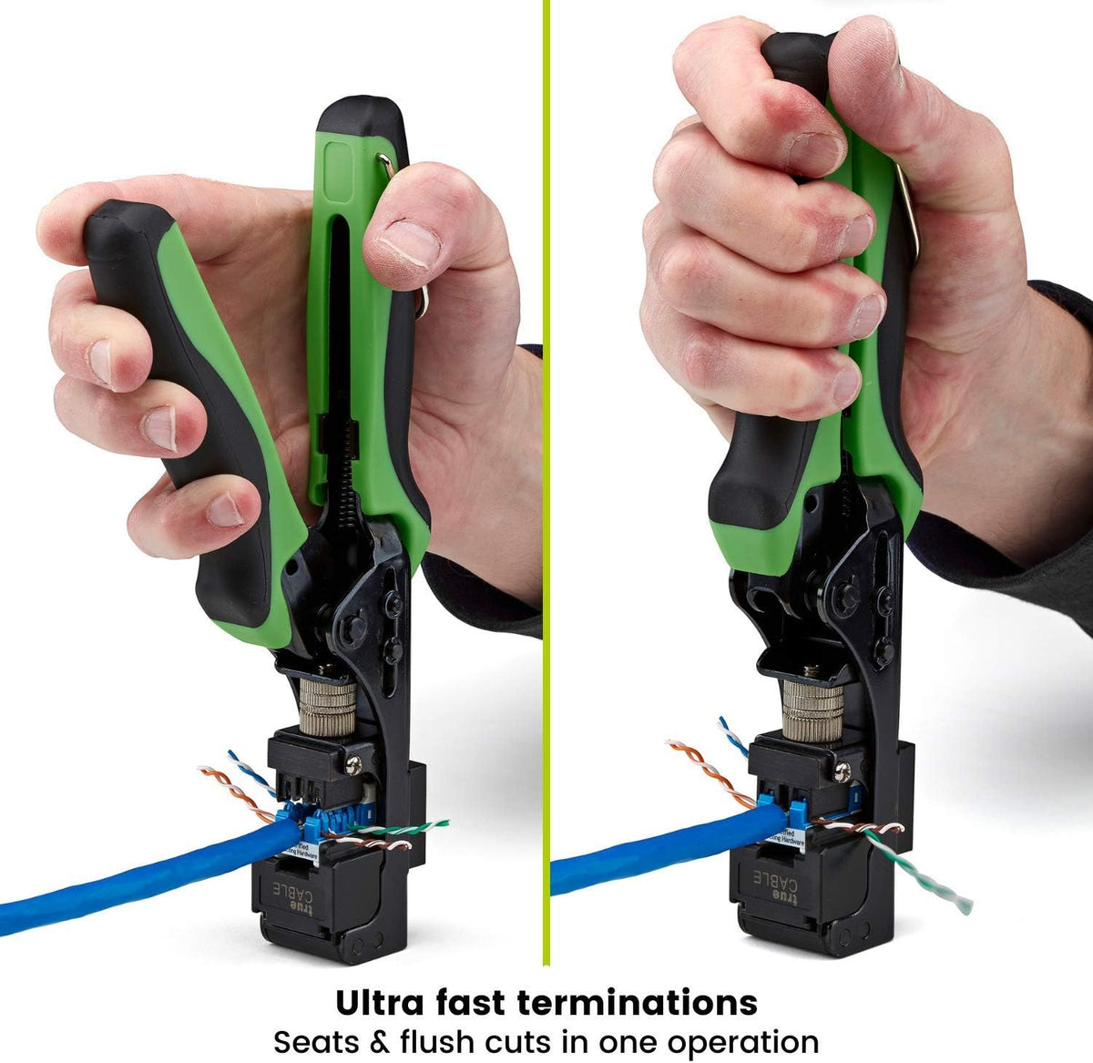 TRUE CABLE 90 Degree RJ45 Keystone Jack Termination Tool, Cat5e/Cat6/Cat6A UTP Ethernet Cable EZ Termination Punch Down for trueCABLE Unshielded Keystone Jacks - Image 4