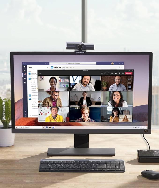 AVerMedia PW515 4K Ultra HD Business Webcam with Microphone for PC/Desktop/Laptop/Mac, with AI Auto Framing for Streaming, Meeting, Video Calls, Sony Sensor, Works with Teams, Zoom, Google Meet, OBS - Image 2