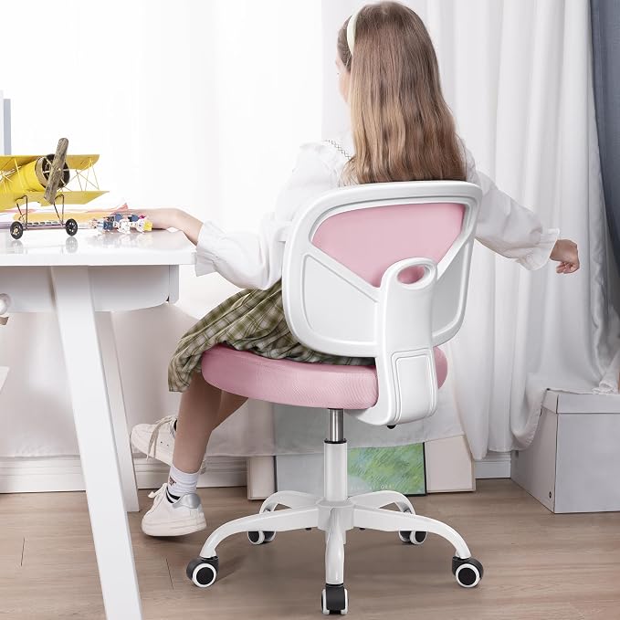 Kids Desk Chair, Pink Study Chair for Boys Girls with Height Adjustable, Swivel Mesh Task Student Chairs for 4-12, Growing Teen Office Chair for Home/School/Office (Pink) - Image 4
