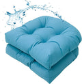 MTMR Outdoor Chair Cushions Set of 2, Patio Furniture Seat Pads, Waterproof | 2Pcs , waterproof cover, PP cotton, u-shaped, no-fading, thick patio seat pads for outdoor wicker furniture in yard, 19x19x4 by Unknown