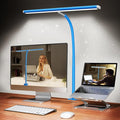 Airlonv LED Desk Lamp with Clamp, 17" Stepless Dimming Light, Blue | 2700K-6500K, 100 LEDs, 360° Gooseneck, Fits Up to 30" Monitors, Flicker-Free Lighting for Home Office, Study& Workbench by Airlonv