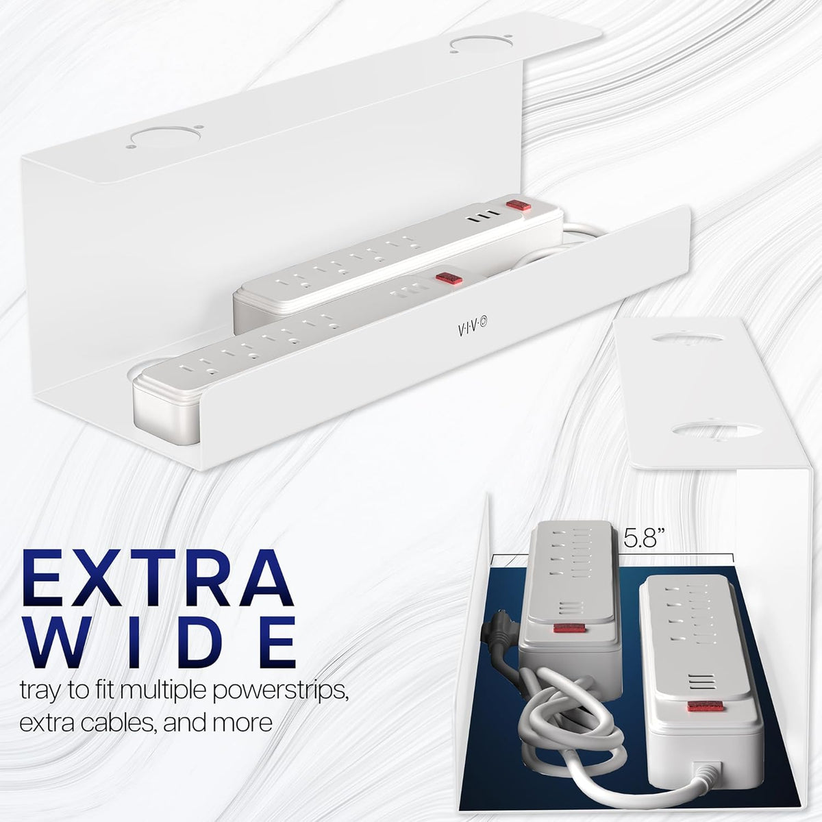 VIVO Extra Deep Under Desk Cable Management Tray, 17", Holds 11 lbs - Image 5