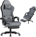 Gaming Chair, Computer Office Chair with Pocket Spring Cushion, 400 LBS Weight Capacity, Breathable PU, Headrest & Lumbar Support, for Silla Gamer Adults,Black（Grey） by Gamtimer