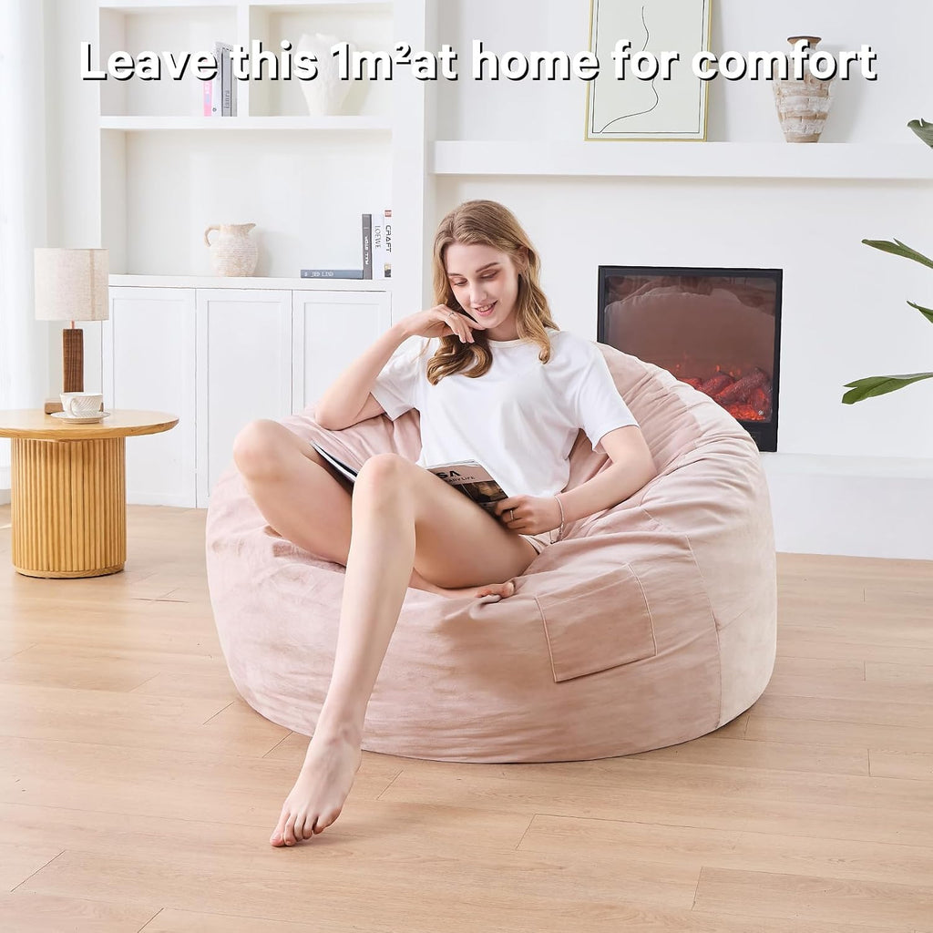 Bean Bag Chairs for Adults - Giant Bean Bag Convertible Floor Sofa - Image 2