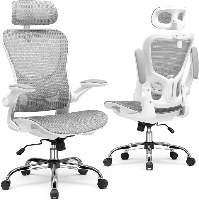 GTPLAYER Office Chair, Home Ergonomic Desk Chair with High Back Mesh, Mesh Office Computer Desk Chairs with Adjustable Lumbar Support, Rolling Work Swivel Task Chairs with 3D Armrests and Headrest by GTPLAYER