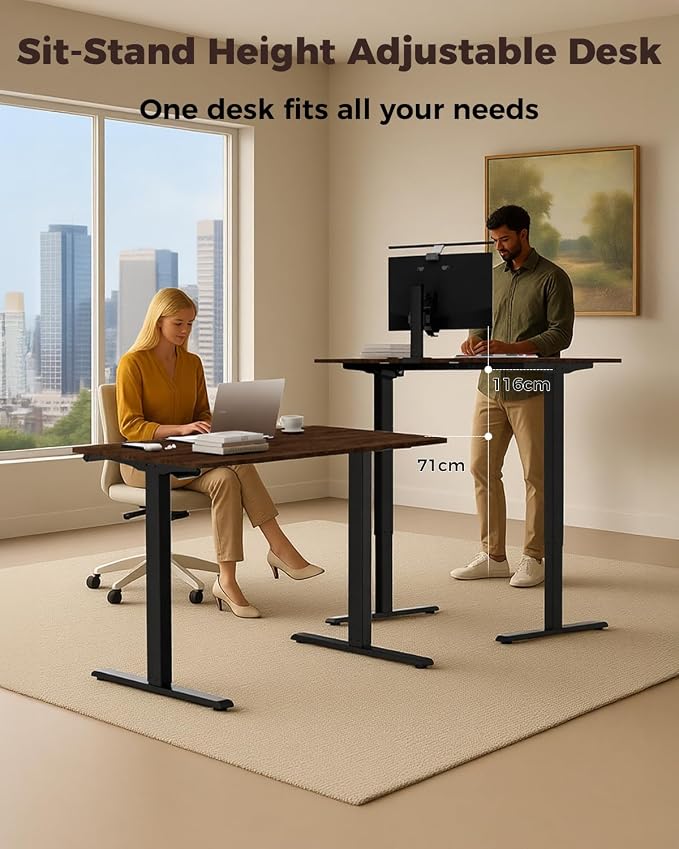 Standing Computer Gaming Office Desk - 48 x 24 Inches Adjustable Stand Up Electric Height Rising Table with Memory Presets for Home Study Writing PC Work, Modern Simple Walking Sit Desk, Easy Assembly - Image 7