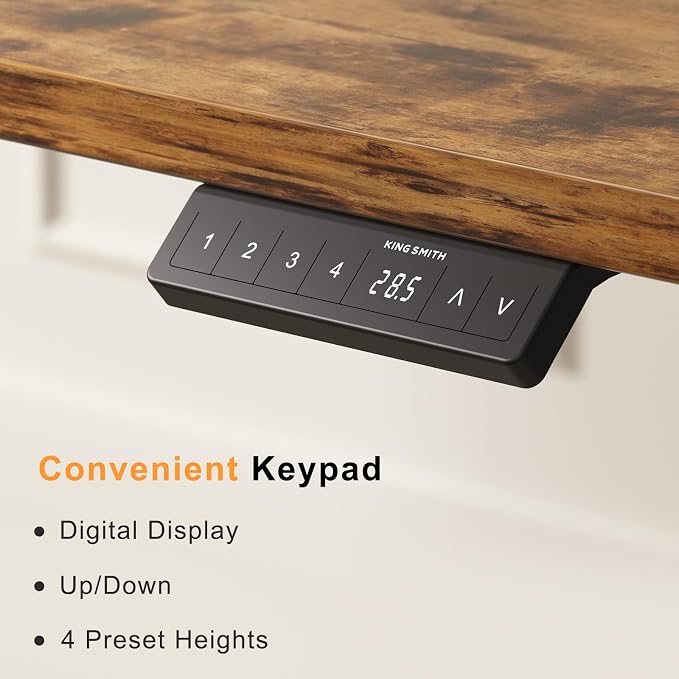 WALKINGDESK 48x24 Inches Whole Piece Electric Standing Desk, Seamless One Piece Height Adjustable Sit to Stand up Desk for Home Office, Ergonomic Computer Workstation, Rustic Brown - Image 8