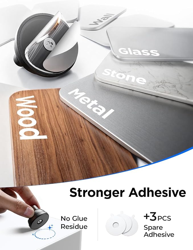 6-Pack 360°Rotating Cord Holder for Nightstand, LISEN Magnetic Clips | No-Residue Strong Adhesive Cord Organizer for Desk, Phone Cord Holder for Home, Car, Office Desk Accessories - Image 7