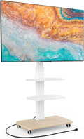 FITUEYES Rolling TV Stand with Power Outlets, for 32-75 InchTVs, White by FITUEYES