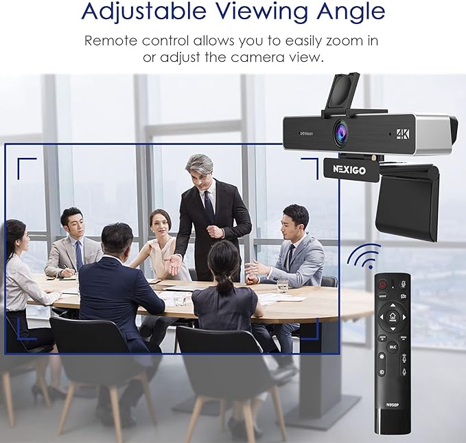 Zoom Certified, NexiGo N950P 4K Zoomable Webcam with Remote Control, Sony_Starvis Sensor, 5X Digital Zoom, Pro Web Camera with Dual Stereo Mics, for Zoom Skype Teams Twitch - Image 3