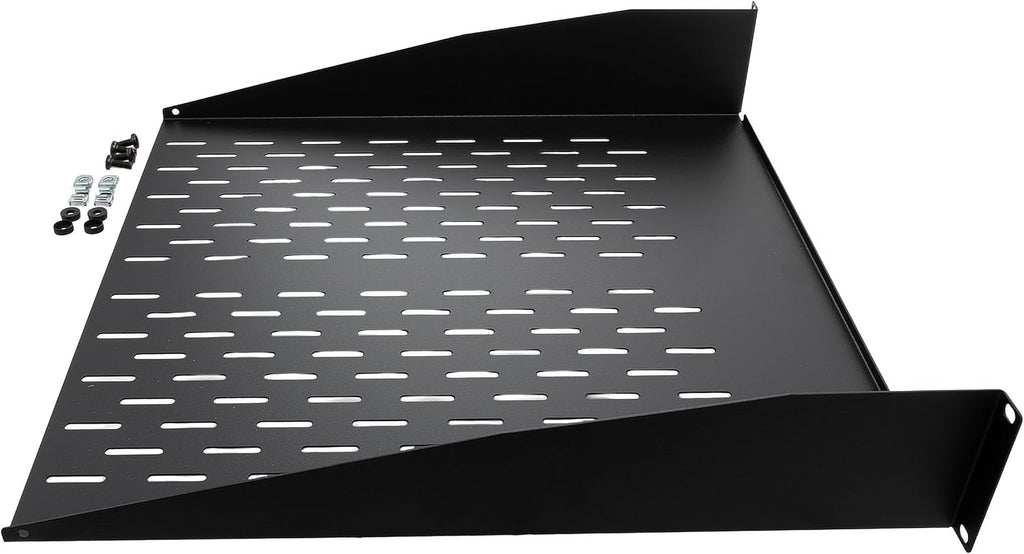 Navepoint 2U 19-Inch Universal Vented Rack Mount Cantilever Server Cabinet Shelf 18-Inches Deep with Lip Black - Image 3