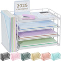 Spacrea Desk Organizers and Accessories, Paper Organizer for Desk with File organizer, Desk Accessories & Workspace Organizers for Office Supplies (White) by Spacrea