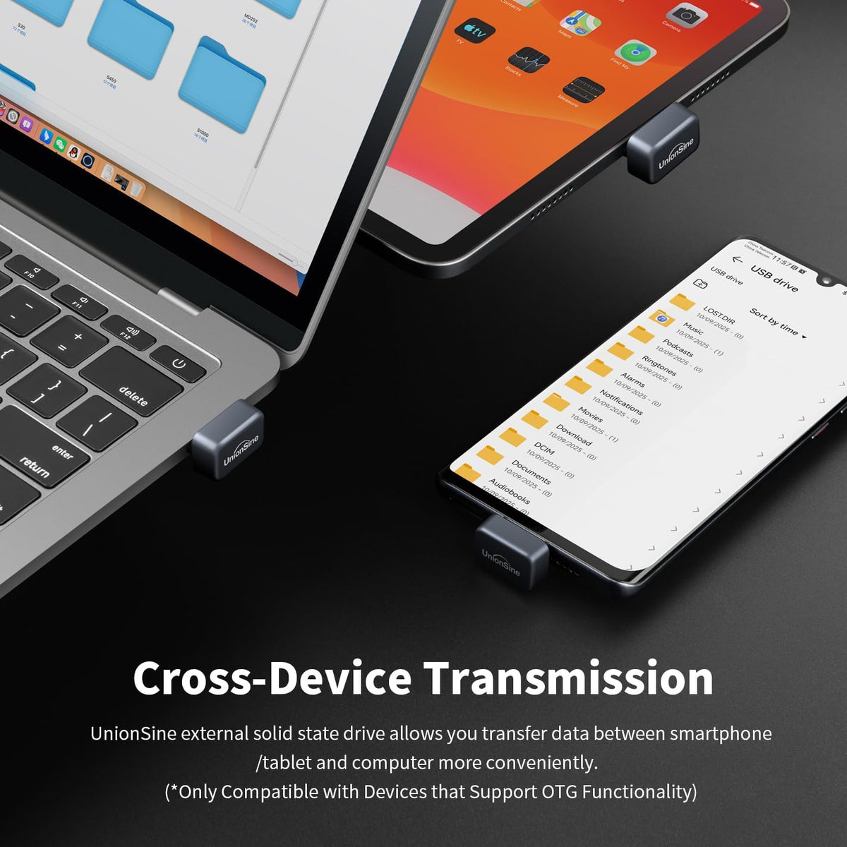 UnionSine USB C Flash Drive 128GB, SSD-Stick for iPhone 15/16/17 Series - Image 3
