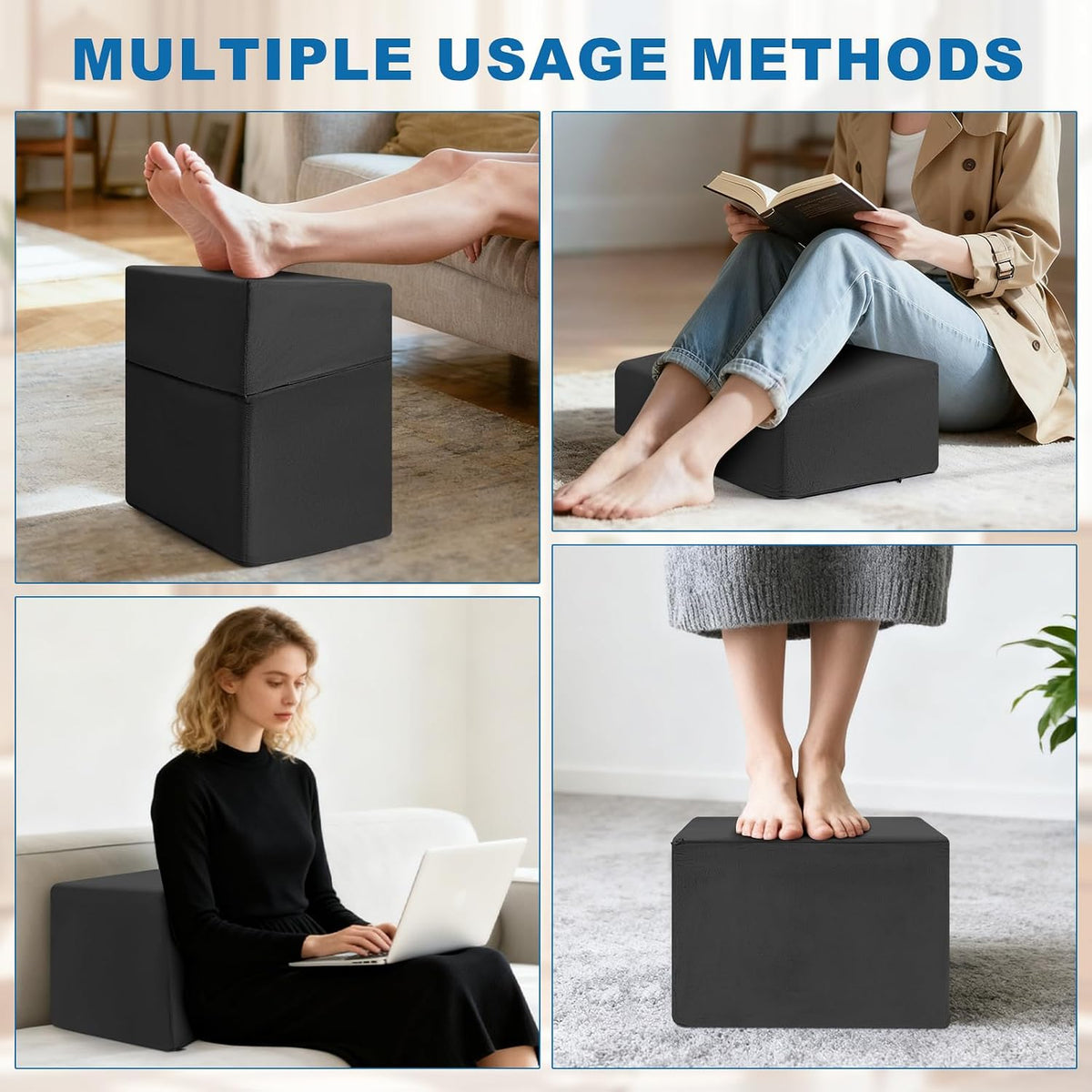 Adjustable Foot Rest Under Desk, Black - Image 5