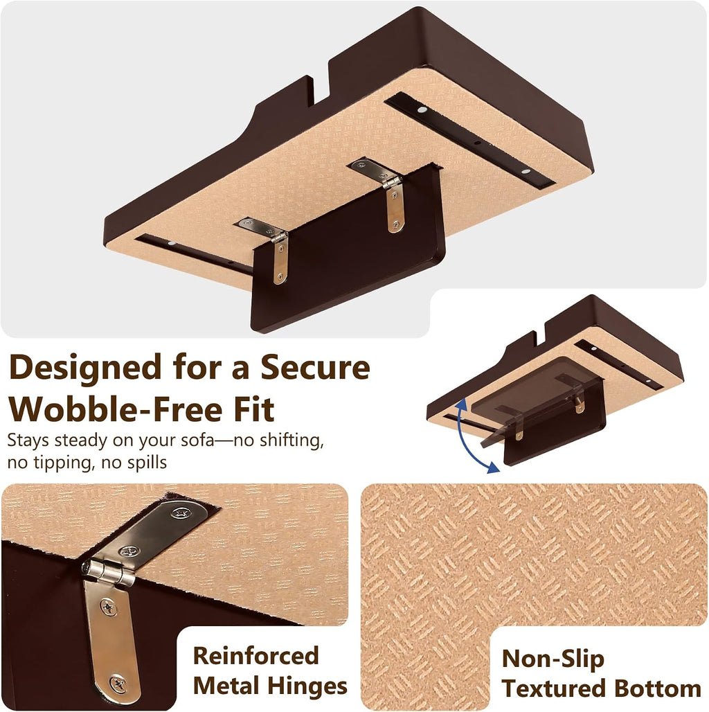 Bamboo Couch Table Between Cushion Seat,15.35 x 9.84 Inches Brown - Image 8