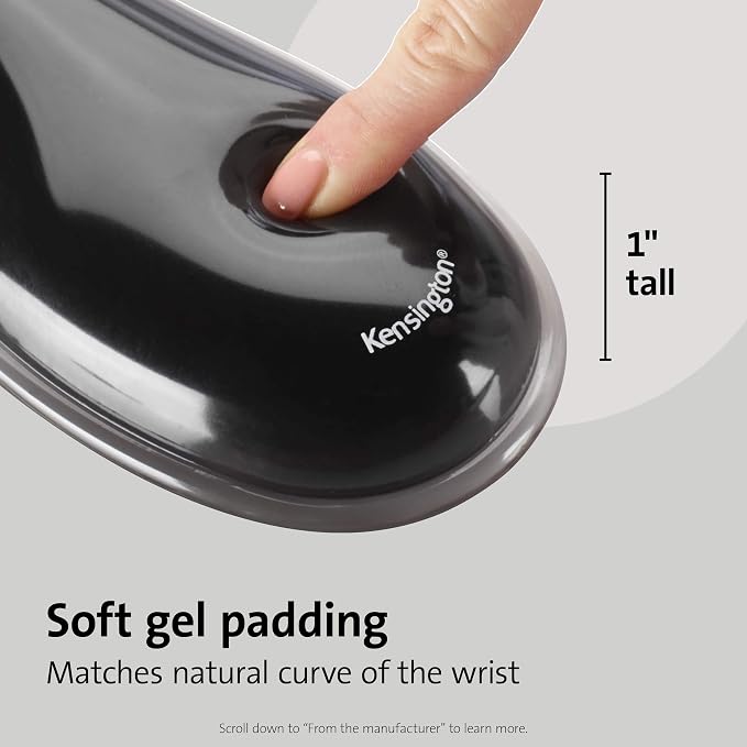 Kensington Duo Gel Mouse Pad with Wrist Rest, Ergonomic Wrist Support for Pain Relief, Comfortable Non-Skid Gel Pad for Computer, Laptop, Office & Home 9.6" x 7.6", Blue K62401AM | Ergonomic wrist support, non-skid gel pad, 9.6 x 7.6 in, pain relief fo... - Image 3