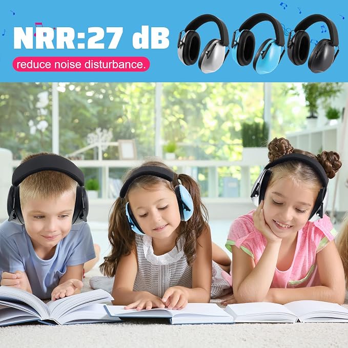 6 Pcs Noise Cancelling Headphones Kids Adult Ear Muffs Bulk, Ear Protection 27dB Noise Reduction Hearing Earmuff(Stylish Style,Assorted Colors) - Image 5
