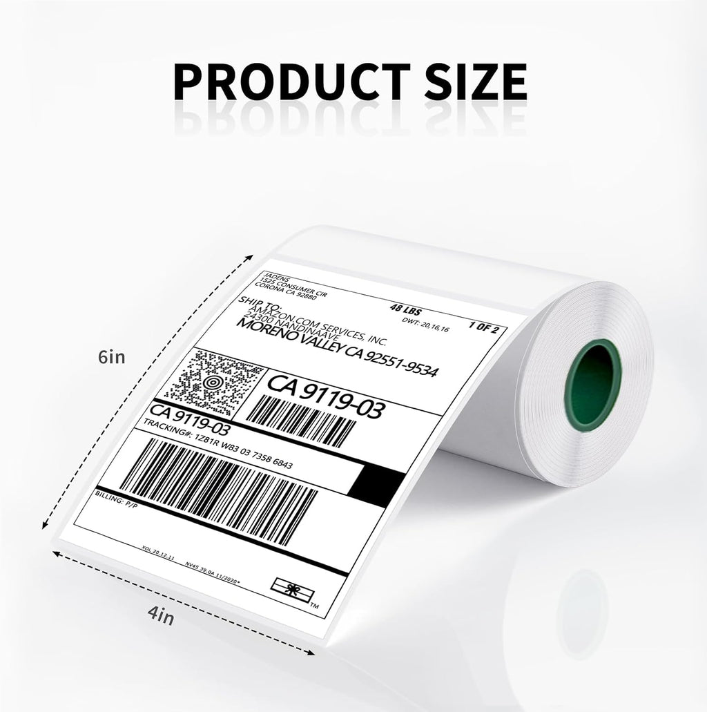 JADENS 2 Rolls Thermal Label Paper, 4×6'' Compatible with C10 - Image 2