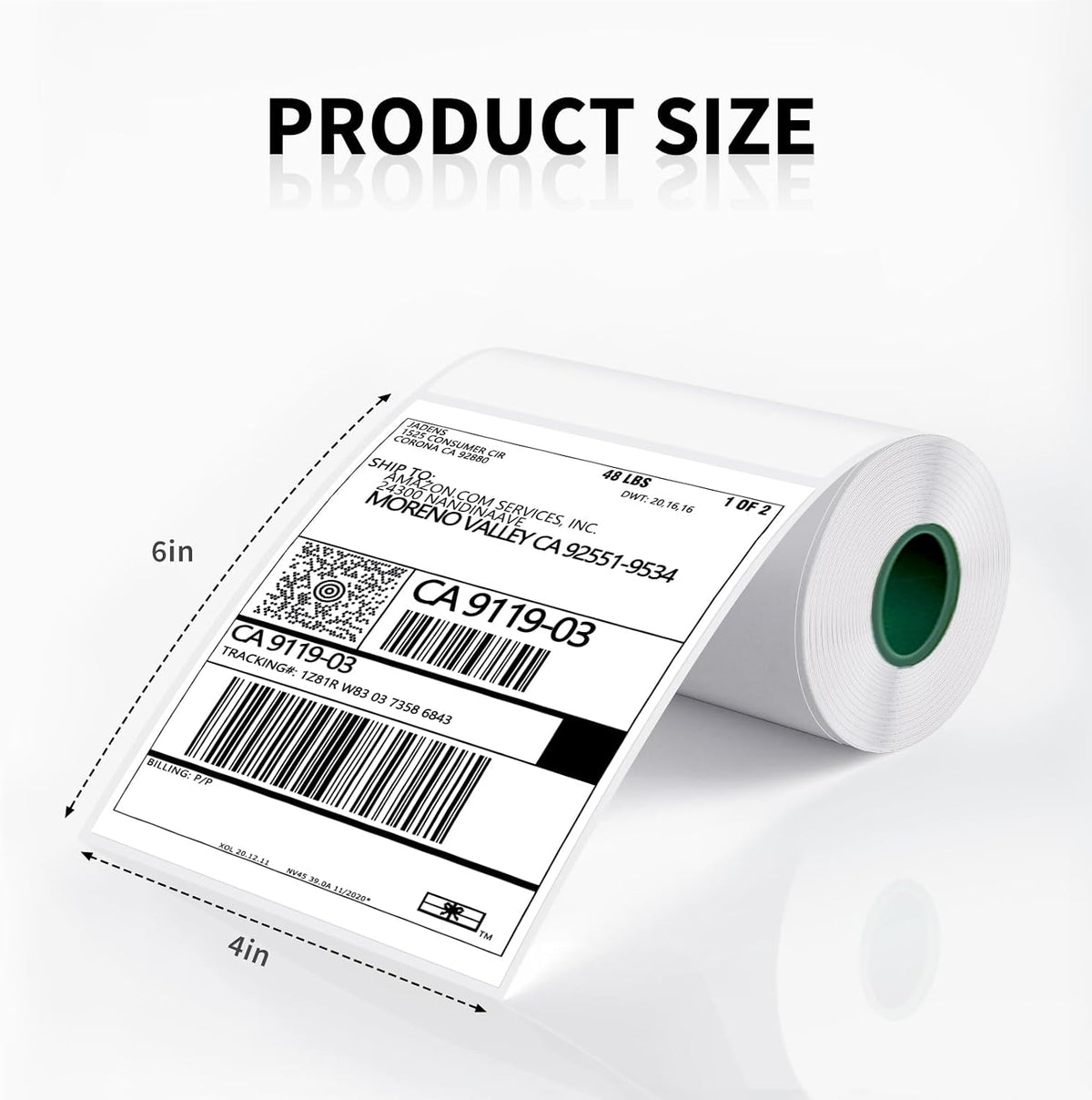 JADENS 6 Rolls Thermal Label Paper, 4×6'' Compatible with C10 - Image 2