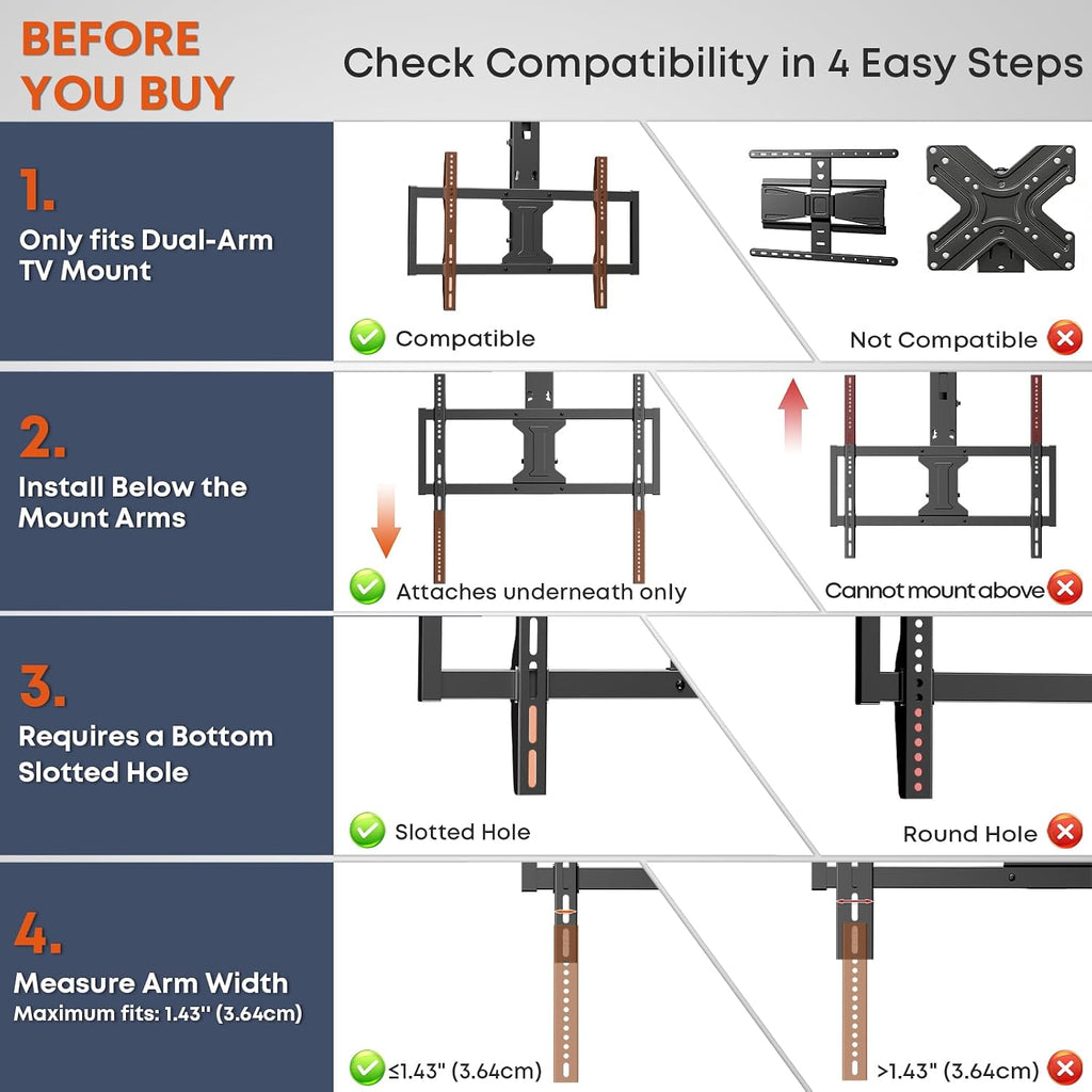 Vertical VESA Extender Plate Bracket Kit, Up to 8.36" Downward Extension - Image 3
