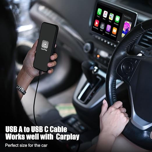 3-Pack Black [3.3FT+3.3FT+6FT] USB A to USB C Cable，USB to USB C Car Carplay Cable for iPhone 16 15 Pro Plus Pro Max，for iPad Pro/Air/Mini，for Samsung S24/S23/S22/S21，for MacBook Pro/Air and More - Image 2