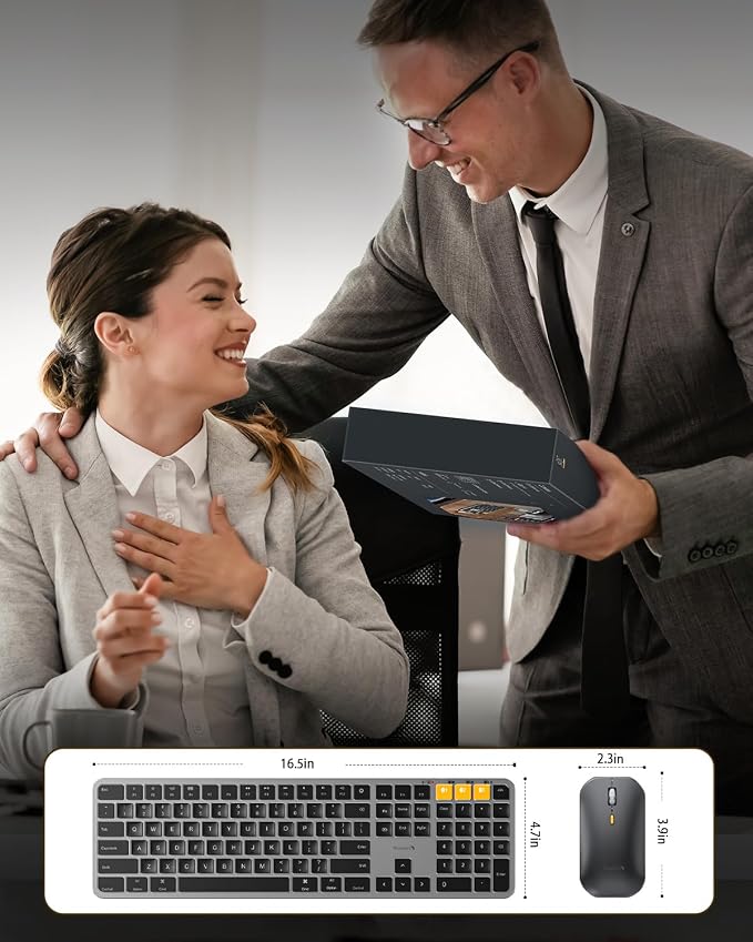 ProtoArc KM100-A Backlit Bluetooth Keyboard and Mouse for Mac, Space Gray | Full Size Mac Layout with Numeric Keypad, Wireless Keyboard Mouse for Mac, Multi-Device, Rechargeable, for MacBook Pro/Air - Image 8