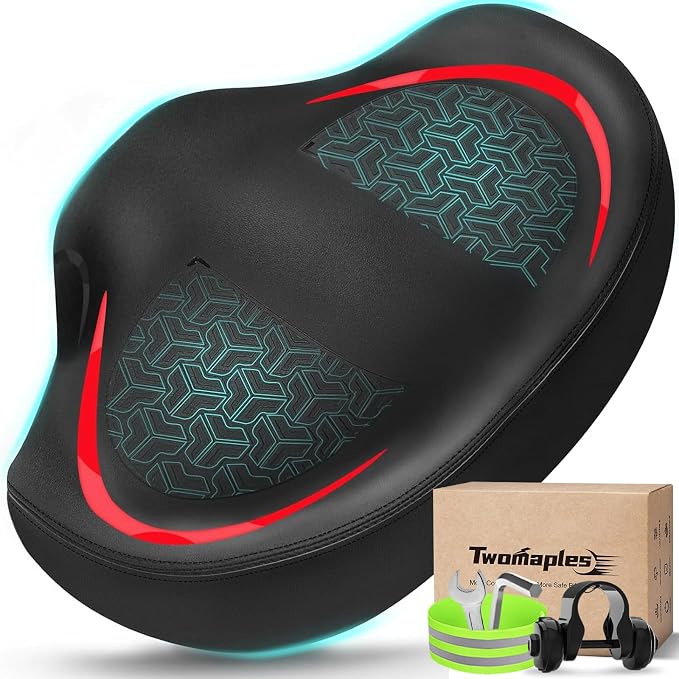 Noseless Bike Seat Cushion for Men & Women - Extra Padding & Comfort Wide Bicycle Seat, Oversized Comfortable Saddle for Peloton Bikes, Exercise Bikes, Electric Bikes, Cruiser Bikes by Moreergonomicoversizedbikeseat