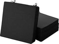 Outdoor Chair Cushions, Chair Pads, Set of 4, 17 x 16 Inch, Black | Water-Resistant & Fade-Resistant, Patio Seat Replacement, Removable Cover with Zipper, Non-Slip Bottom with Straps by Unknown