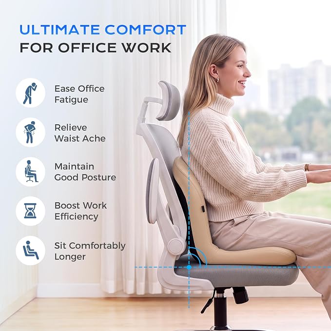 Coverado Car Seat Cushion and Lumbar Support Pillow One Piece, Napa Leather Memory Foam Ergonomic Back Support Driving Seat Cushion for Back Pain, Non-Slip Washable Cushion for Car, Driver, Office - Image 7