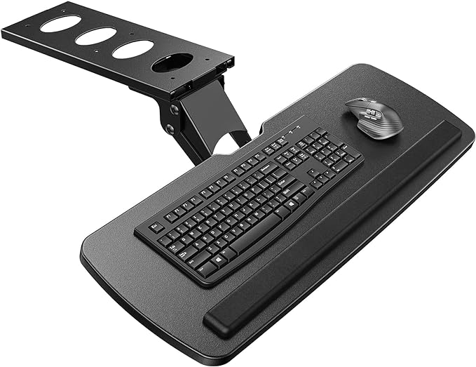 HUANUO Under Desk Keyboard Tray, 360 Degree Adjustable Mouse Platform | 25 x 9.84 inch tray, wrist rest, 6.3 inch height adjustment, slide-out design, tilt and swivel for typing comfort by HUANUO
