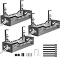 Under Desk Cable Management Tray 3 Pack, Cable Management Under Desk No Drill, Cable Organizer with Clamp for Wire Management, Cord Organizer for Office, Home - No Damage to Table (Black) by Litwaro