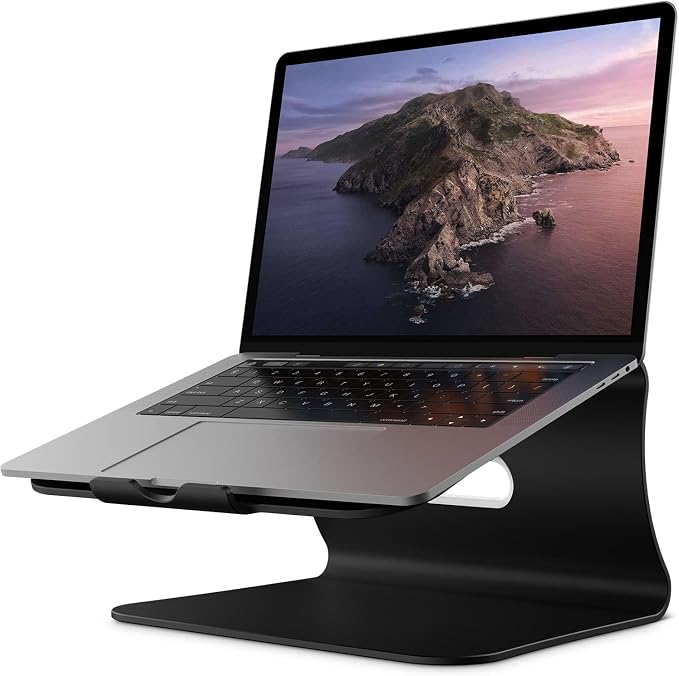 Laptop Stand, Aluminum Notebook Holder Riser Heat-Vent for MacBook Air/Pro, Dell, HP, Lenovo, Microsoft Surface, Samsung 11-16 inches Notebook (Black) by Bestand