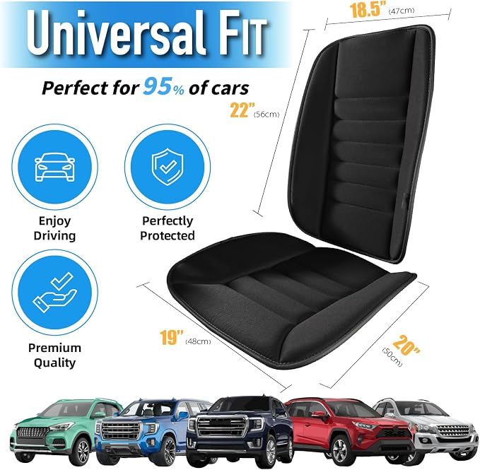 Lofty Aim Car Seat Cushion with Back Support Pillow, Driver Seat Cushion | Comfy Lumbar Support & Seat Cushion, Memory Foam Seat Cushion for Pain Relief, Butt Pillow for Car, Truck, Black - Image 6