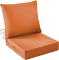 IASEAHK Outdoor Seat Cushion Set, Waterproof & Fade Resistant Patio Chair Cushions, Outdoors Cushion for Patio Furniture, 24 x 24 x 4 Inch, Outdoor Couch Cushions with Handle and Ties, Spice by IASEAHK