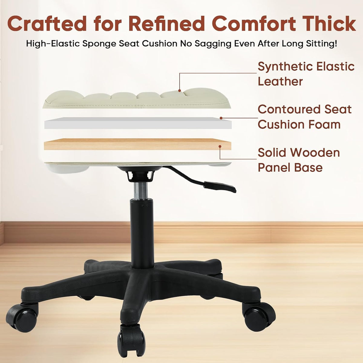 Ergonomic Adjustable Under Desk Footrest,Ottoman with Wheels - Image 4